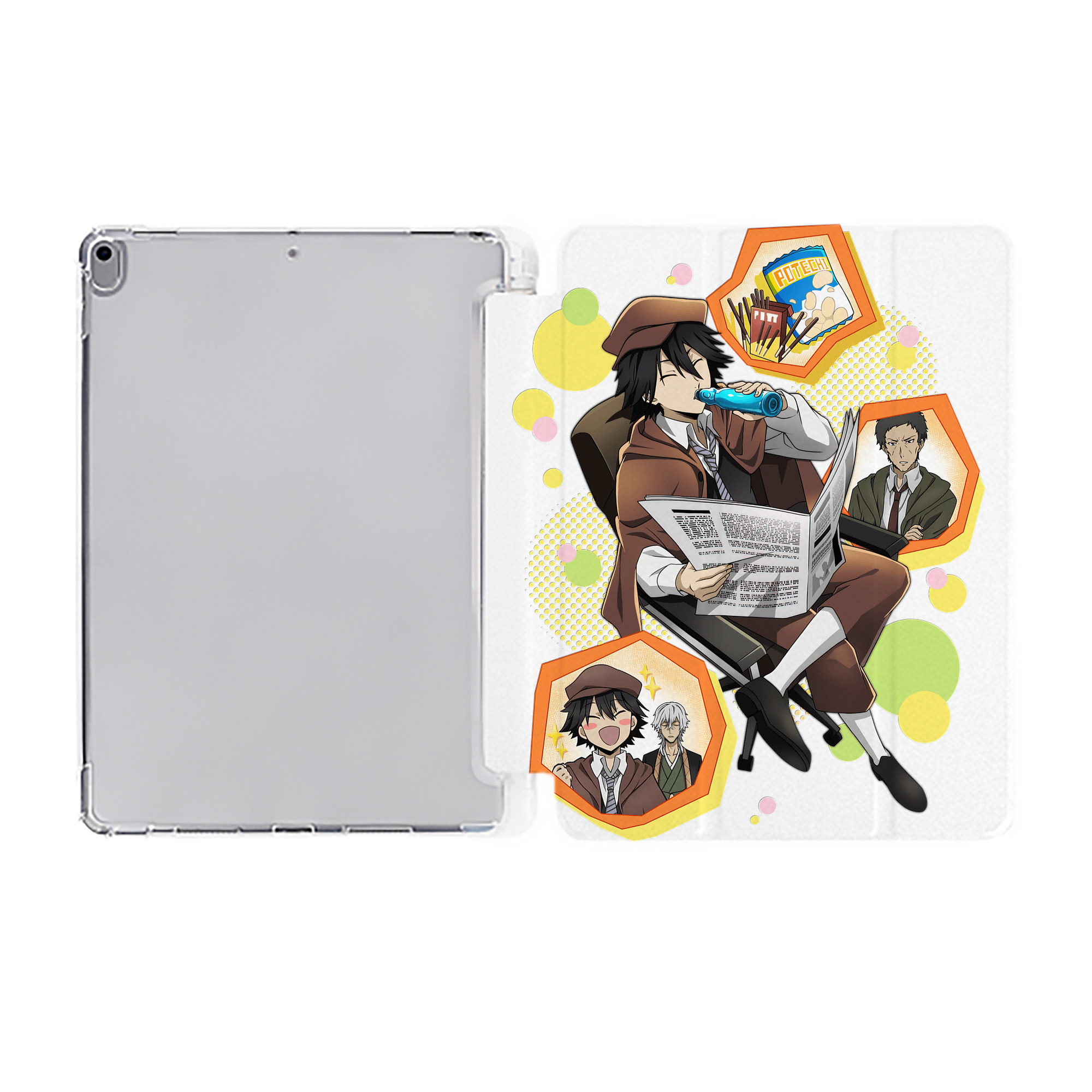 （画像用） 文豪ストレイドッグス Bungo Stray Dogs IPad ケース ペン収納付き 三つ折りスタンド PUレザー×シリコン 対応機種9.5/10.5/10.9インチ